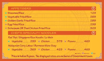 Noodles menu 