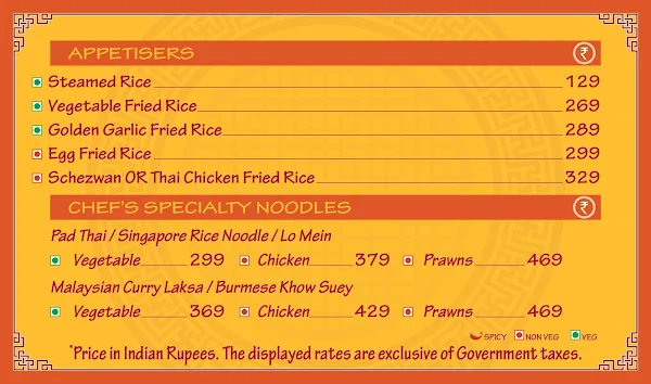 Noodles menu 