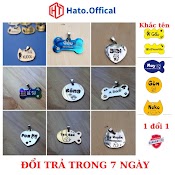 Thẻ Tên Thú Cưng, Thẻ Tên Chó Mèo Chất Liệu Inox Không Rỉ Khắc Nội Dung Theo Yêu Cầu Hato Offical