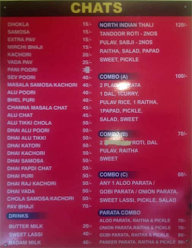 New Arya Bhavan menu 1