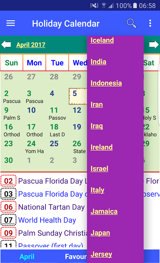 Holiday Calendar Free Android Apps on Google Play