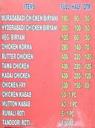 Shahi Darwar menu 1