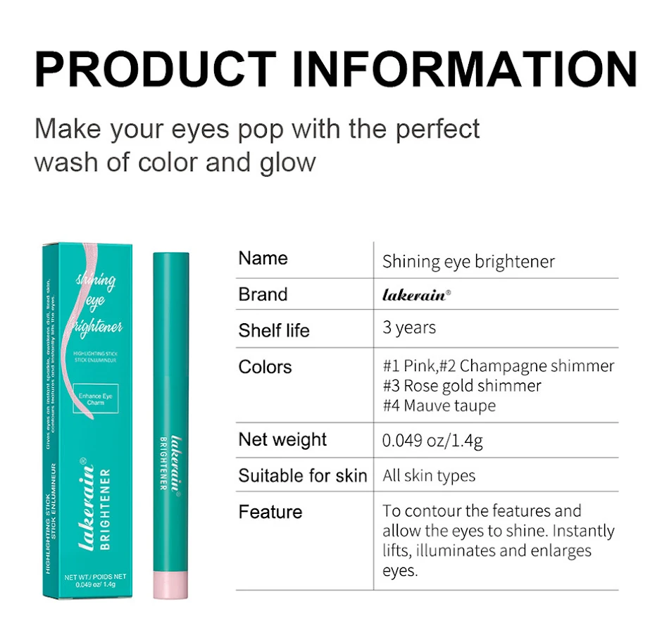 Barra Iluminadora para Ojos de Larga Duración Resistente al Agua Consigue un Color Intenso y Duradero Resalta tu Mirada con Fácil Aplicación