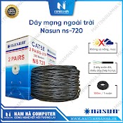 Dây Mạng Ngoài Trời 4 Lõi Có Dây Cường Lực, Dây Mạng Cat6 Nasun Vỏ Chống Chuột Cuộn 100M