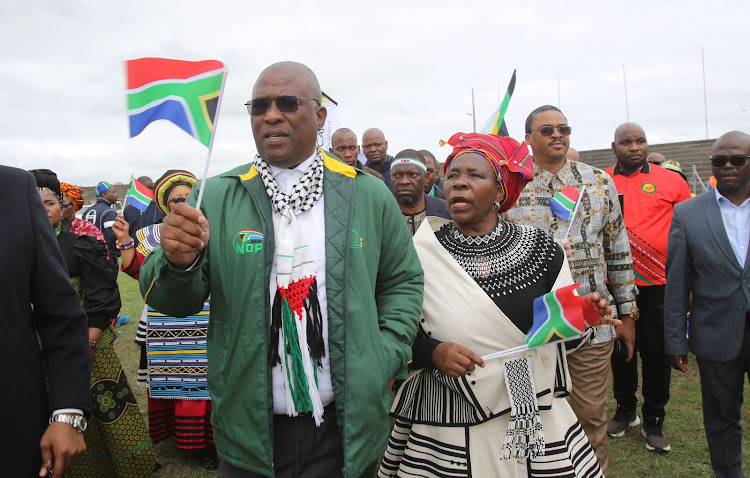 Eastern Cape premier Oscar Mabuyane with DSRAC MEC Nonceba Kontsiwe leading Freedom Day celebrations in Bhisho.