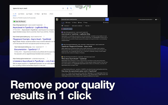 Clean Search for Developers chrome extension