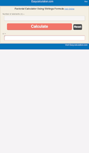Stirlings Factorial Calculator - náhled