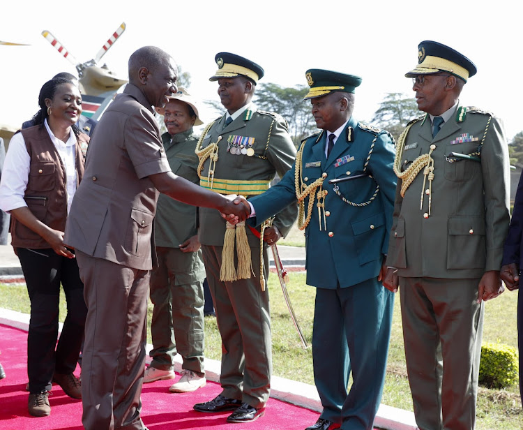 President William Ruto during the pass-out parade of forest rangers in Gilgil, Nakuru County on October 11, 2023.