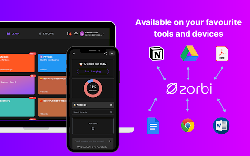 Zorbi - Flashcards from PDFs and Notion