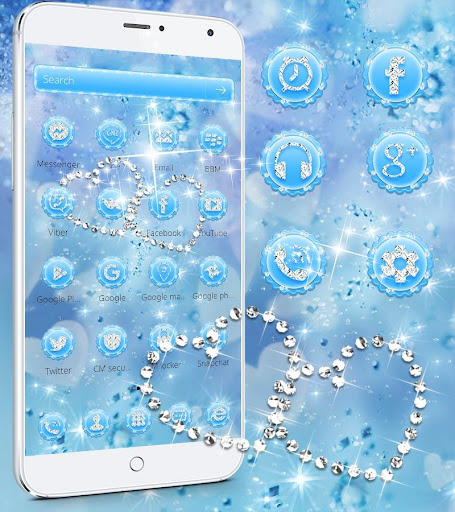 Blue Diamond Glitter Theme Wallpaper