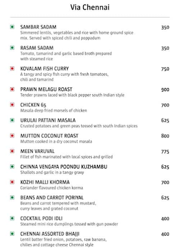 Seagull - Vivanta By Taj Fisherman's Cove menu 