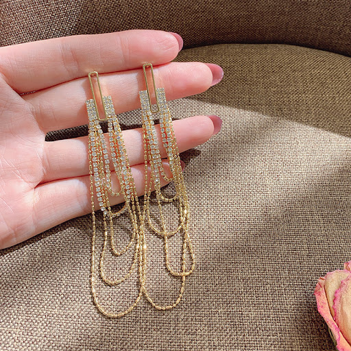 Title 4, S925 Silver Needle Tassel Earrings for Women – ...