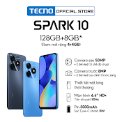 Điện Thoại Tecno Spark 10 4Gb/128Gb - Camera 50Mp | 5000 Mah | Sạc Nhanh 18W | Cảm Ứng Vân Tay - Hàng Chính Hãng