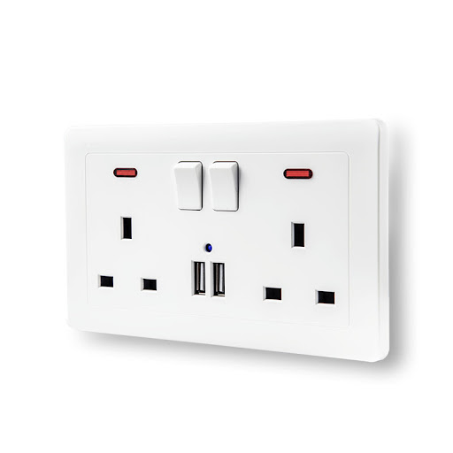 Title 5, British Dual Three-hole Power Socket for enhanc...