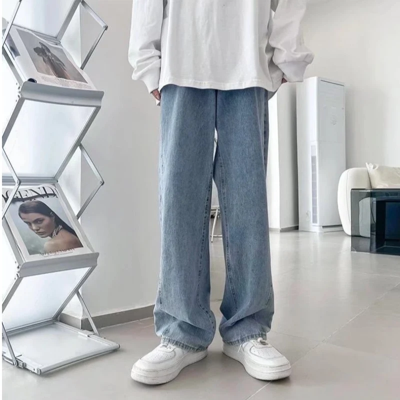 INS Hong Kong Style Loose Straight Mop Wide Leg Pants, comfortable and stylish, perfect for casual and fashionable every