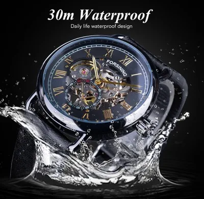 Orologio meccanico da uomo, casual e scheletrato. Un accessorio di moda per l'uomo moderno che ama l'eleganza e lo stile senza tempo.