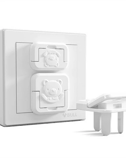 White Electrical Safety Socket Protective Cover Baby Care... - 0