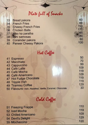 PrimRose Cafe menu 