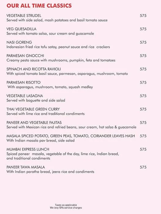 Casa Mia menu 