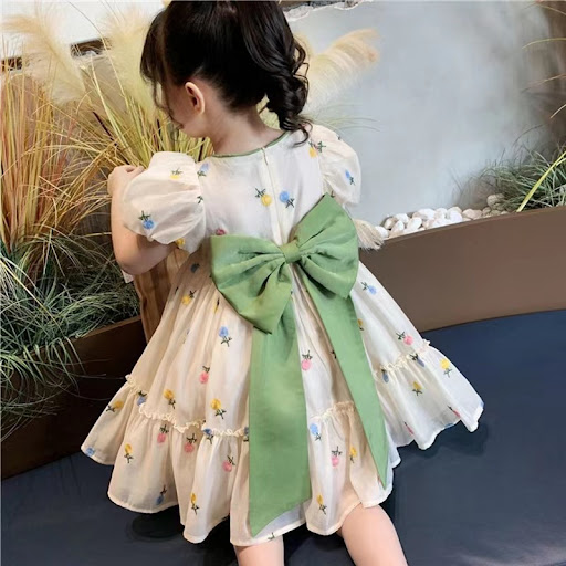 Title 3, Girls Bubble Sleeve Bow Floral Dress perfect f...