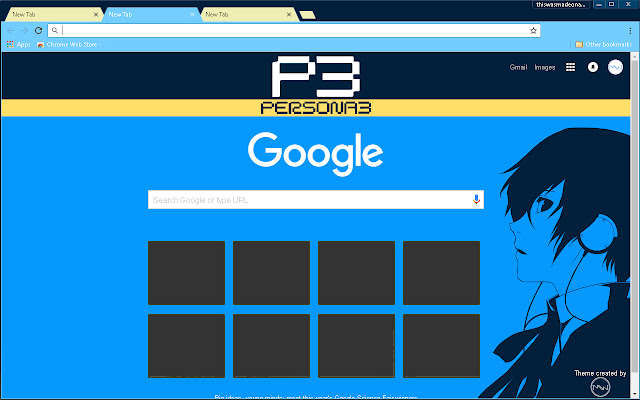 Persona 3 Protagonist Theme - Yellow Accent chrome extension