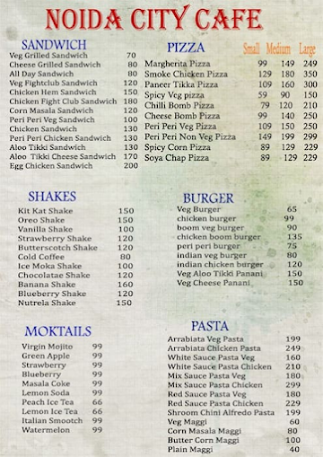 Noida City Cafe menu 