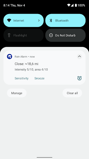 Screenshot Rain Alarm