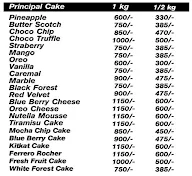 Cakes N Cakery menu 2