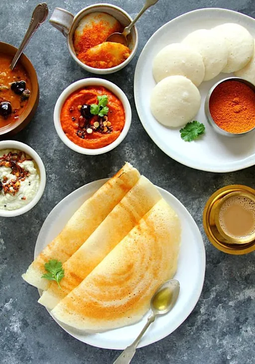 Masala Dosa + Idli(2Pcs)+ Sambhar + Chutney+Masala Chaas + Meetha Paan