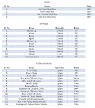 Paratha Point menu 4