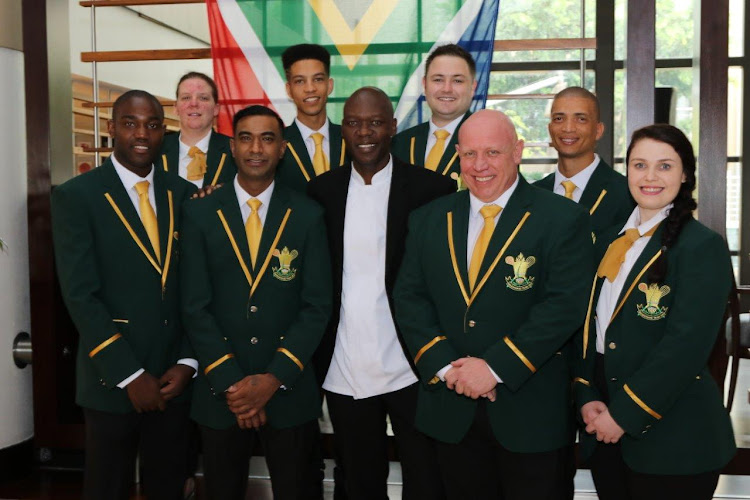 President of the SA Chefs Association and executive chef of Sandton Convention Centre James Khoza, centre, with the Culinary Olympic Team South Africa.