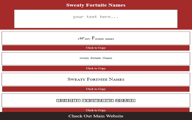 Sweaty Fortnite Names- Copy Paste chrome extension