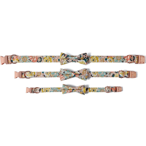 Title 5, Floral cotton dog collar with rose buckle offer...