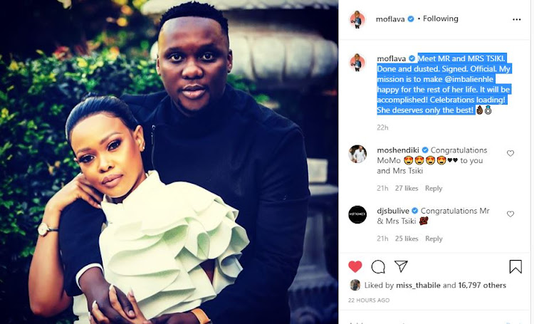 Mo Flava has officially married his bae Mbali.