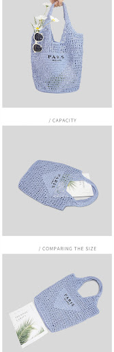 Title 8, Retro Popular Large-capacity Hollow Woven Handb...