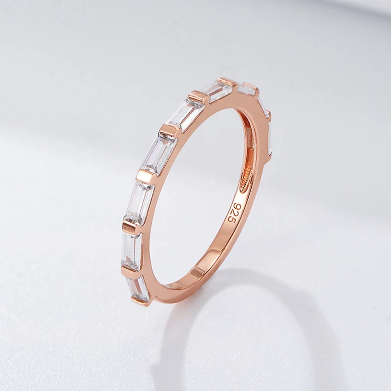 Title 5, Bague Rectangulaire en Argent Sterling et Zirco...