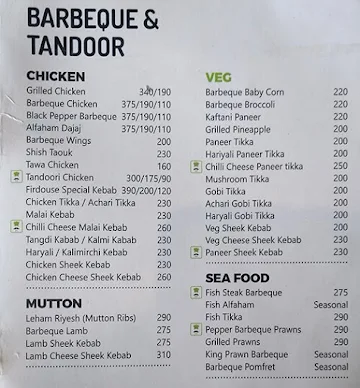 Firdouse menu 