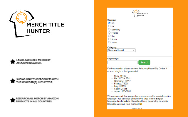 Merch Title Hunter chrome extension
