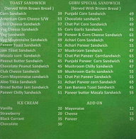 Sandwich Guru menu 1