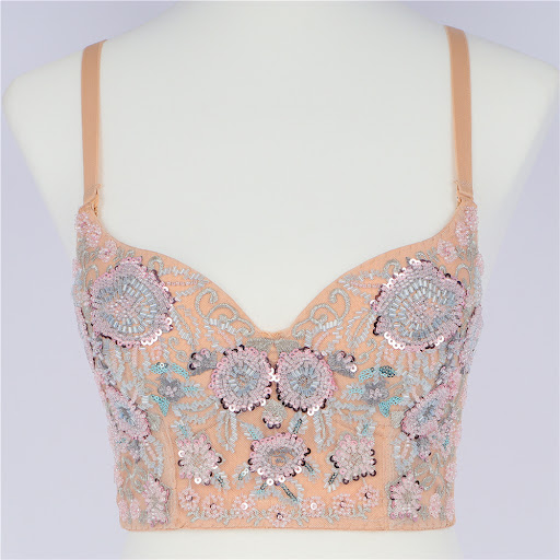 Title 3, Embroidered Floral Underwear Womens Halter Sho...