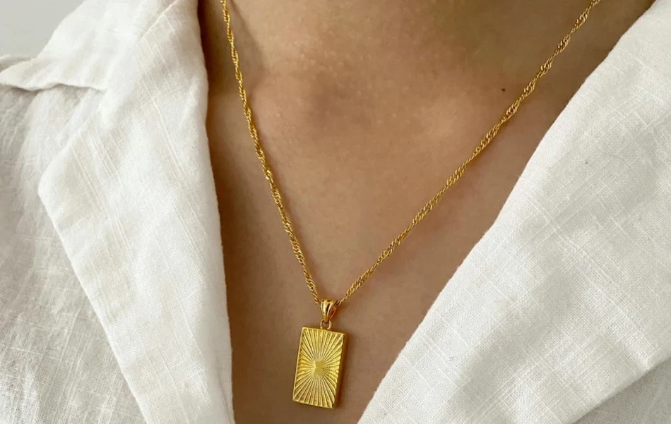 18K roestvrijstalen hanger ketting voor dames en heren, waterbestendig, stijlvol en duurzaam, ideaal voor dagelijks gebruik.