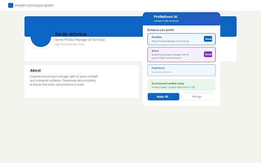 ProfileBoost AI — LinkedIn Profile Enhancer screenshot 1