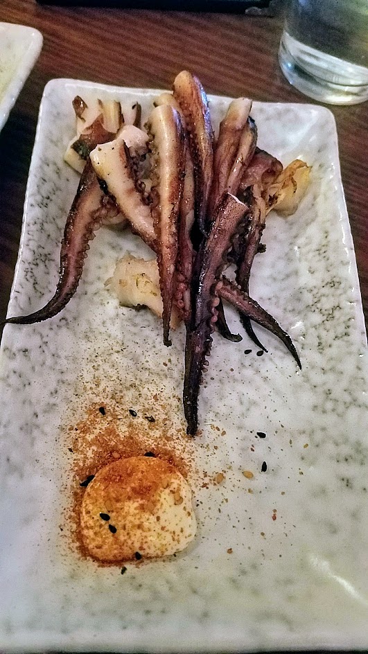 Shigezo Grilled Squid Legs, served with mayo and chili pepper