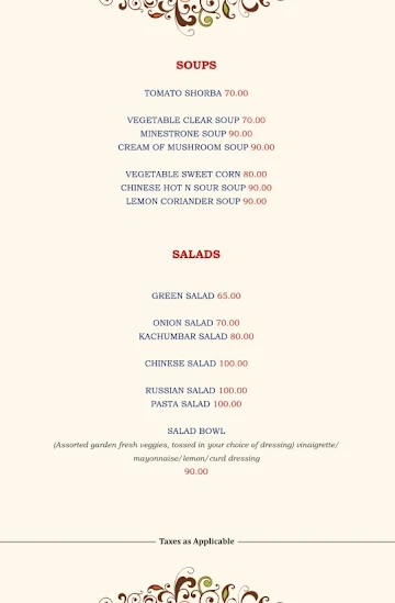 Amaltas Cafe menu 