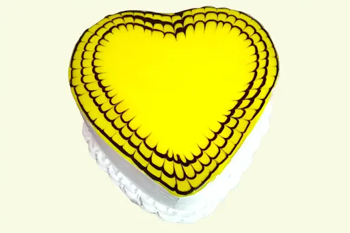 Pineapple Heart Shape Cake