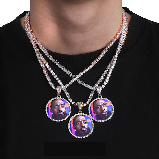 Title 6, Memory Picture Customized Zircon Round Pendant