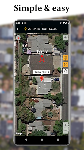 Screenshot Optimal Tilt Angle - PV System