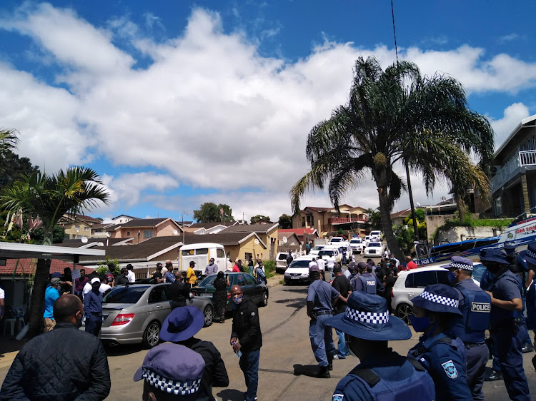 FILE IMAGE: The funeral for suspected drug kingpin Teddy Mafia outside his home in Chatsworth