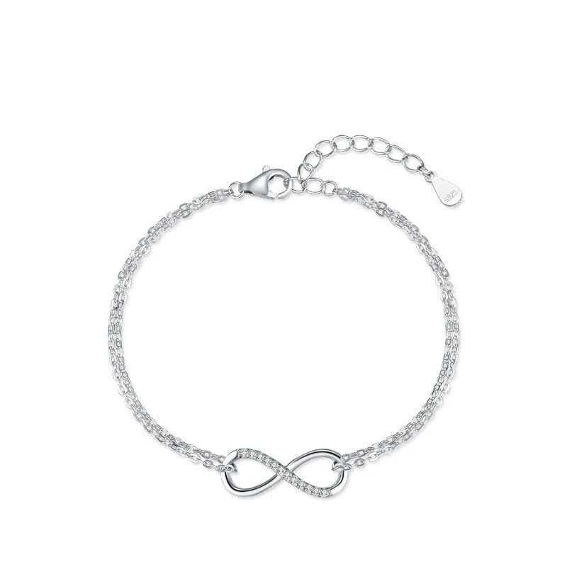 S925 Sterling Zilver Fashion Oneindigheid Symbool Micro-ingezette Armband. Een stijlvolle armband die perfect past bij elke outfit.