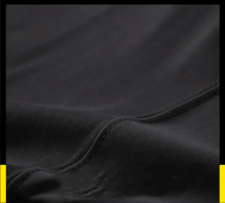 T-shirt décontracté en coton, col rond, fil double, grande taille pour un confort optimal et une résistance accrue, idéal au quotidien